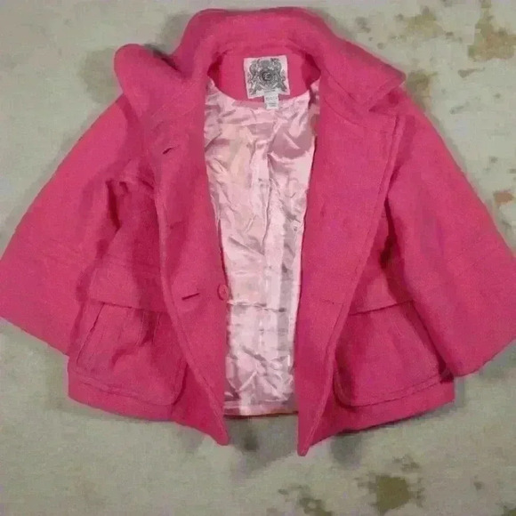 ESPRIT Vintage Pink Wool Cropped Pea Coat Swing Jacket Coat 60s Style Small - Picture 13 of 14